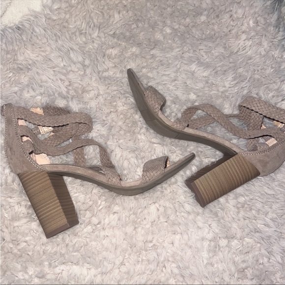 LC Lauren Conrad Shoes - LC Lauren Conrad Nude Braided Strap Heels